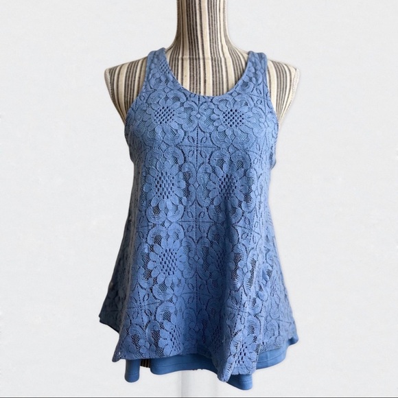 Alya Tops - Alya fit and Flare Blue Tank